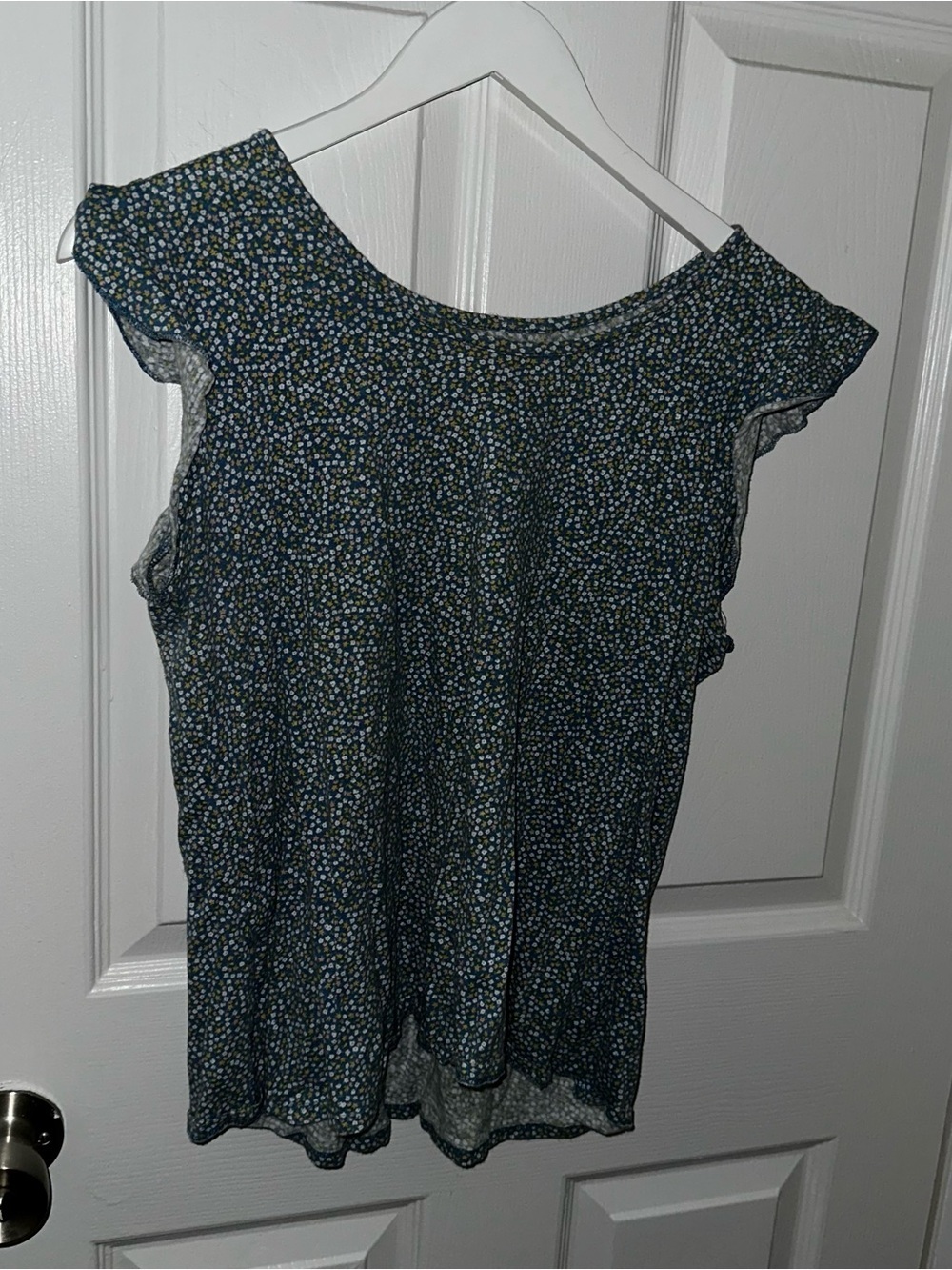 Blue Floral Short Sleeve Shirt